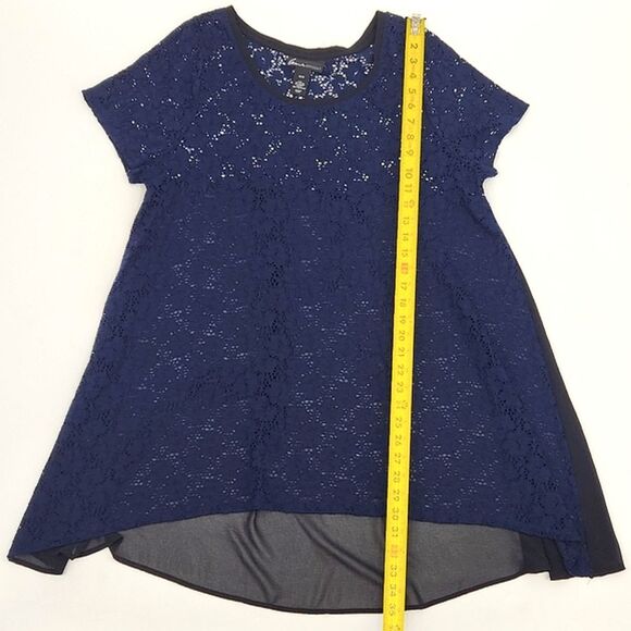 Lane Bryant Blouse Shirt Top Womens 18 / 20 Sheer Yoke Lace Fairy Whimsy Goth - Picture 4 of 6